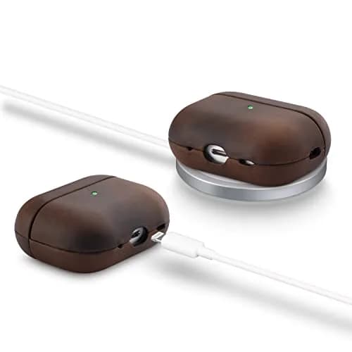 Maogoam Genuine Crazy Horse Leather Case Cover for Apple AirPods Pro 2/1 | Vintage Patina, Precise Fit, Wireless Compatible thumbnail 6