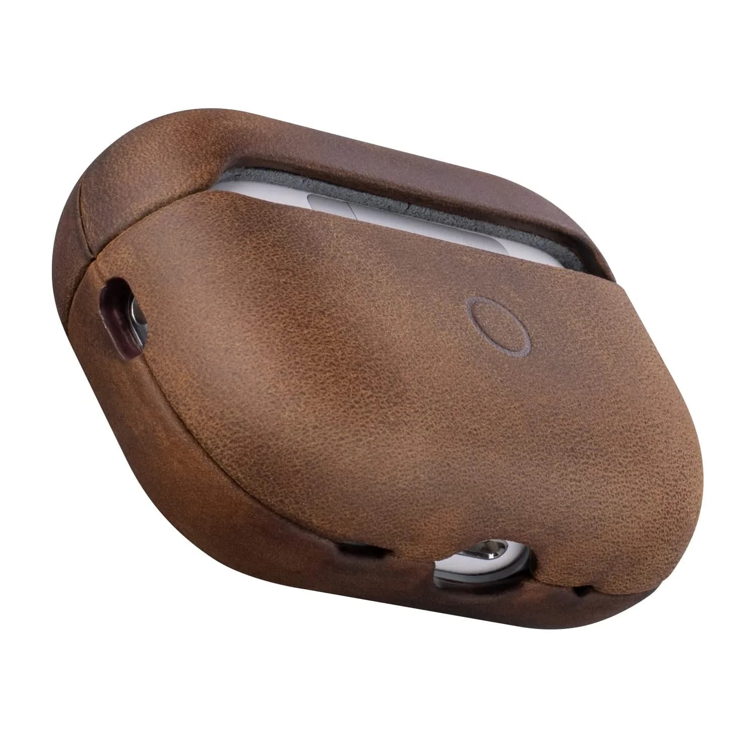 Maogoam Genuine Crazy Horse Leather Case Cover for Apple AirPods Pro 2/1 | Vintage Patina, Precise Fit, Wireless Compatible — Dark Brown