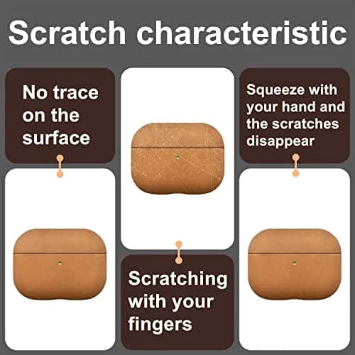 maogoam Crazy Horse Leather Case Cover for AirPods Pro 2/1 | Vintage Full-Grain Leather, MagSafe Compatible thumbnail 6