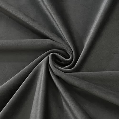 Royal Hotel Velvet Blackout Curtain Panels 52"W x 84"L | Heavyweight Soft Velvet, Grommet Top, Set of 2, Gray thumbnail 2