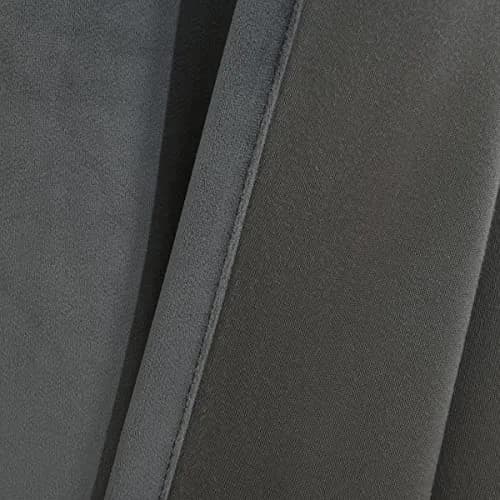 Royal Hotel Velvet Blackout Curtain Panels 52"W x 84"L | Heavyweight Soft Velvet, Grommet Top, Set of 2, Gray thumbnail 3