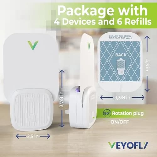 VEYOFLY Fruit Fly & Gnat Trap 4 Devices + 6 Refills | Plug-in Indoor Insect Catcher thumbnail 7