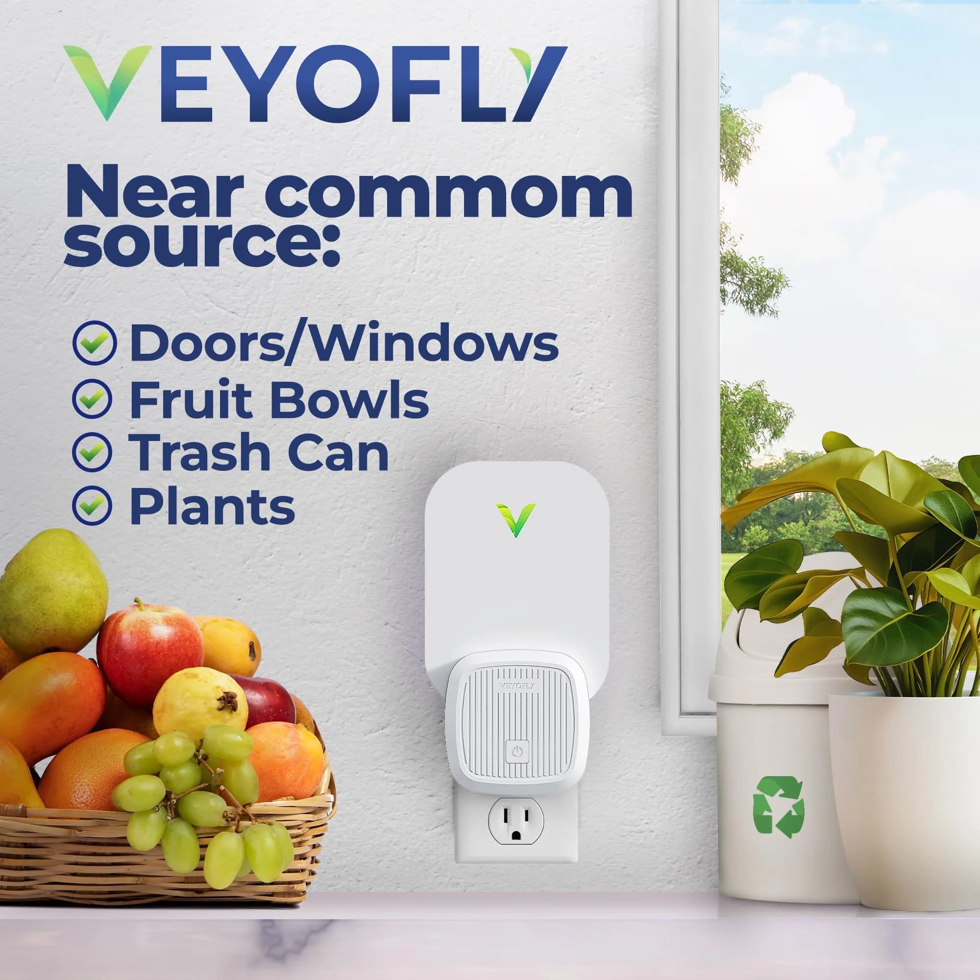 VEYOFLY Fruit Fly & Gnat Trap 4 Devices + 6 Refills | Plug-in Indoor Insect Catcher - view 3