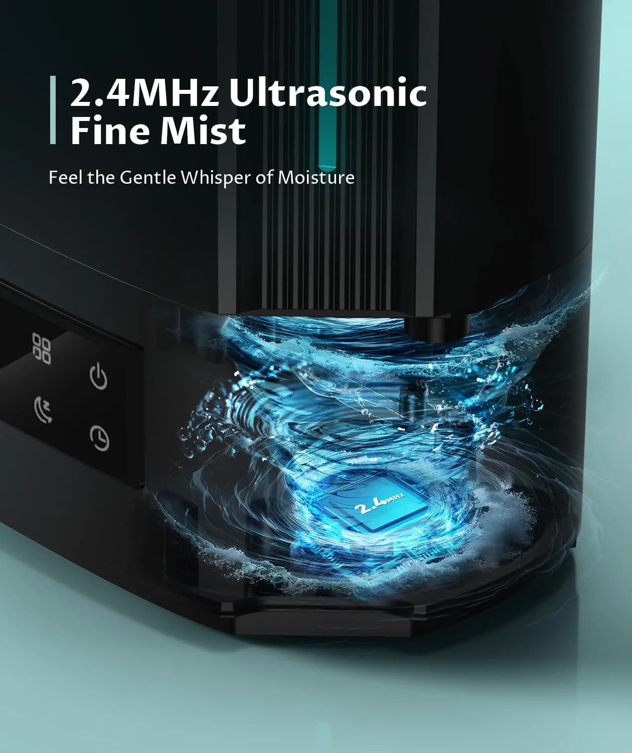 BREEZOME 6L Humidifier for Large Rooms & Bedrooms | 60-Hour Runtime, Smart Humidistat Control, Black - view 8