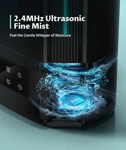 BREEZOME 6L Humidifier for Large Rooms & Bedrooms | 60-Hour Runtime, Smart Humidistat Control, Black thumbnail 8