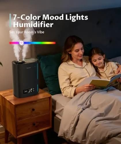 BREEZOME 6L Humidifier for Large Rooms & Bedrooms | 60-Hour Runtime, Smart Humidistat Control, Black thumbnail 9