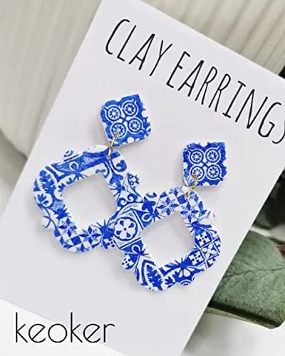 Keoker Silk Screen Stencils for Polymer Clay 3PCS Tile Pattern | Reusable Water-Based Acrylic thumbnail 4