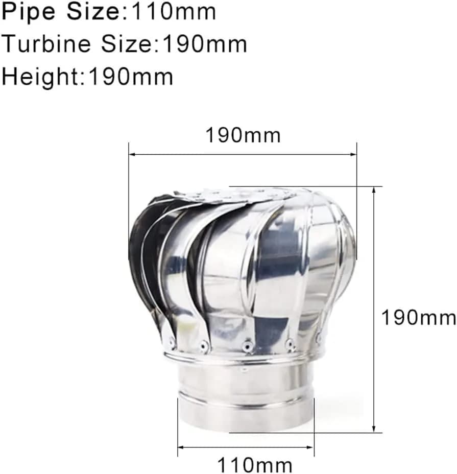 Marsrut Roof Ventilator 110mm Stainless Steel 201 | Efficient Attic Air Circulation thumbnail 4