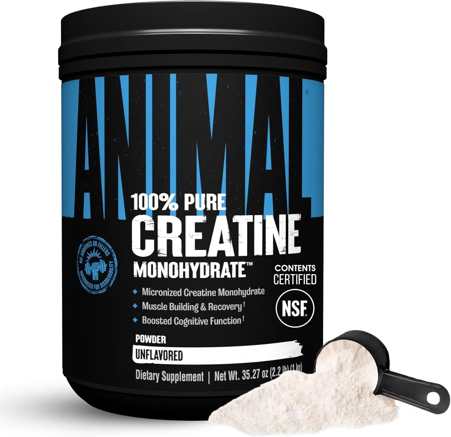 Animal Creatine Monohydrate Powder 1000g | Unflavored, Max Performance & Recovery — Unflavored 1000g