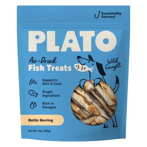 PLATO Single Ingredient Baltic Herring Dog Treats, 3 oz | Omega-Rich, Air-Dried Fish for Skin & Coat Support thumbnail 1