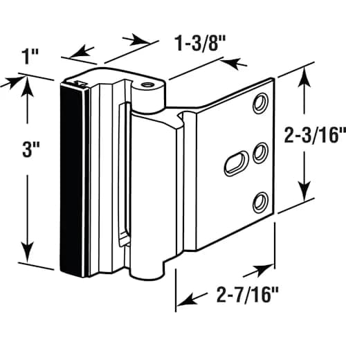 Prime-Line U 11449 High Security Door Reinforcement Lock, Matte Black, 3 in. Screws | Resists 800 lbs Force thumbnail 2