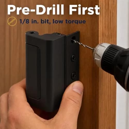 Prime-Line U 11449 High Security Door Reinforcement Lock, Matte Black, 3 in. Screws | Resists 800 lbs Force thumbnail 3