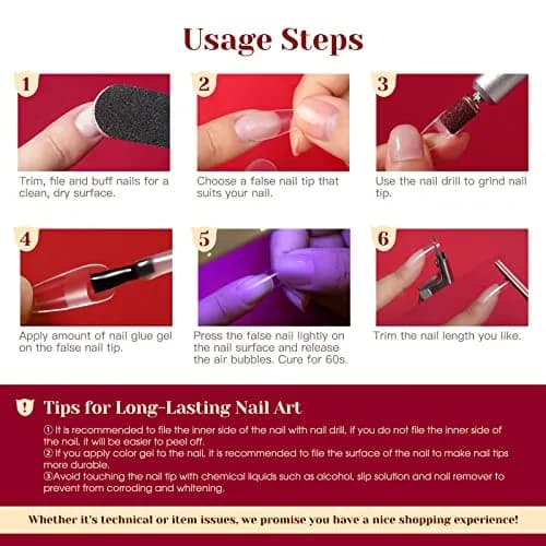 ROSALIND 264PCS Half Matte Almond Fake Nail Tips | Medium Full Cover Acrylic Nails for Women (264 pcs, Half Matte) thumbnail 8