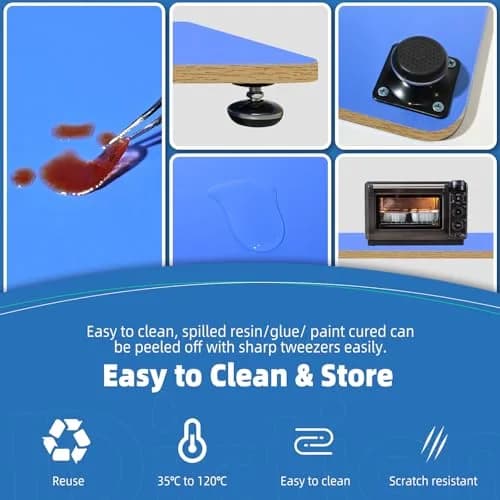 JDiction Resin Leveling Table for Epoxy - 40.64 x 30.48cm (16"x 12") | Adjustable Height & Angle Feet, Nonstick Surface for Art Projects thumbnail 4