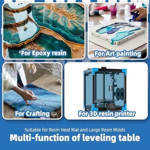 JDiction Resin Leveling Table for Epoxy - 40.64 x 30.48cm (16"x 12") | Adjustable Height & Angle Feet, Nonstick Surface for Art Projects thumbnail 3
