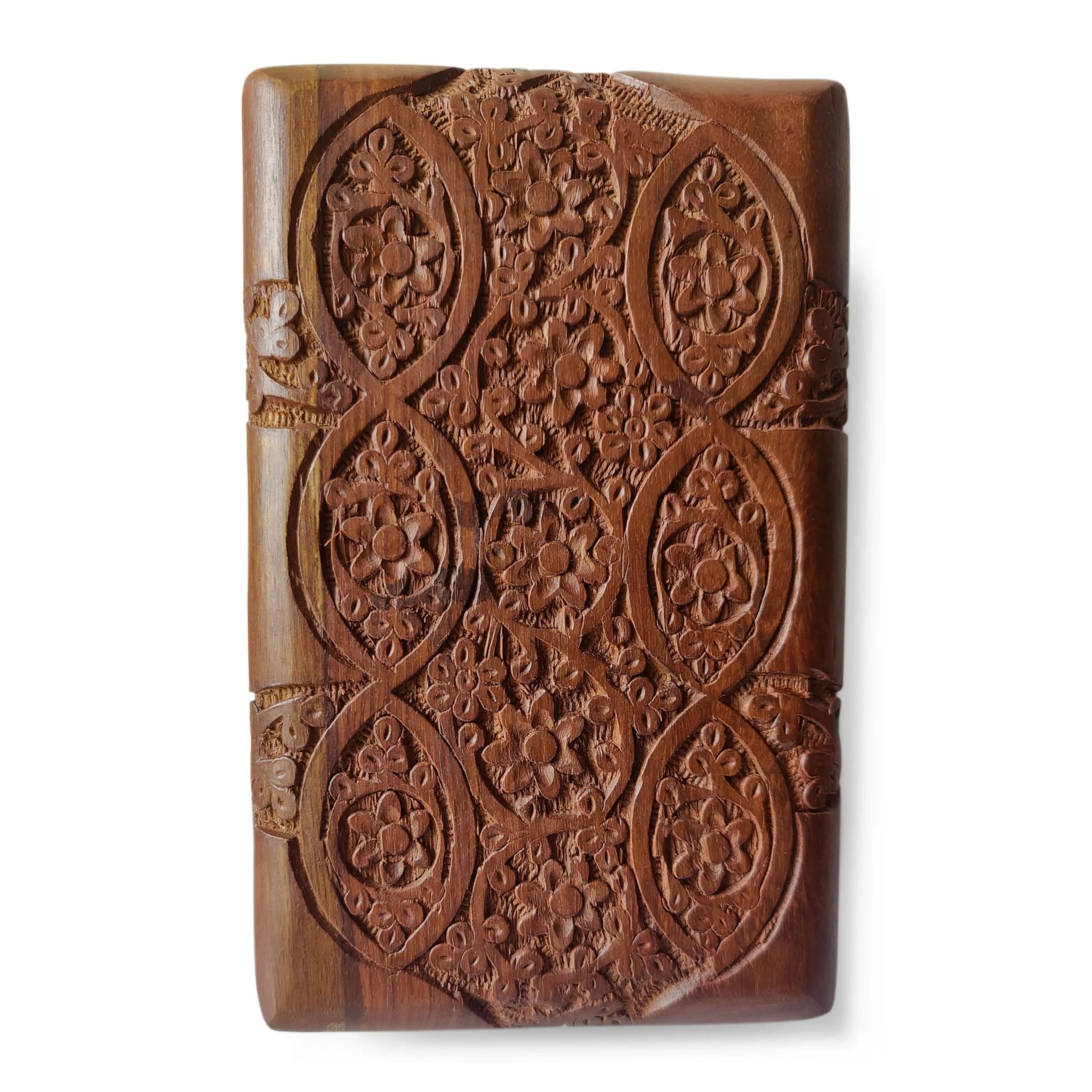 GURU JEE Hand Carved Wooden Jewellery Box 20 cm (8 Inch) | Decorative Floral Carvings Multipurpose Organiser - view 8
