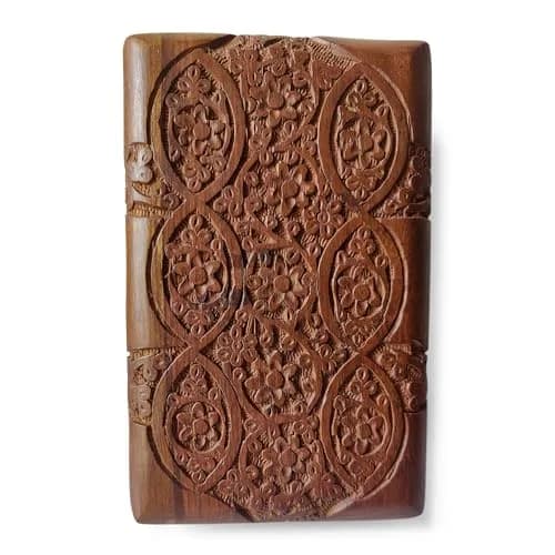 GURU JEE Hand Carved Wooden Jewellery Box 20 cm (8 Inch) | Decorative Floral Carvings Multipurpose Organiser thumbnail 8