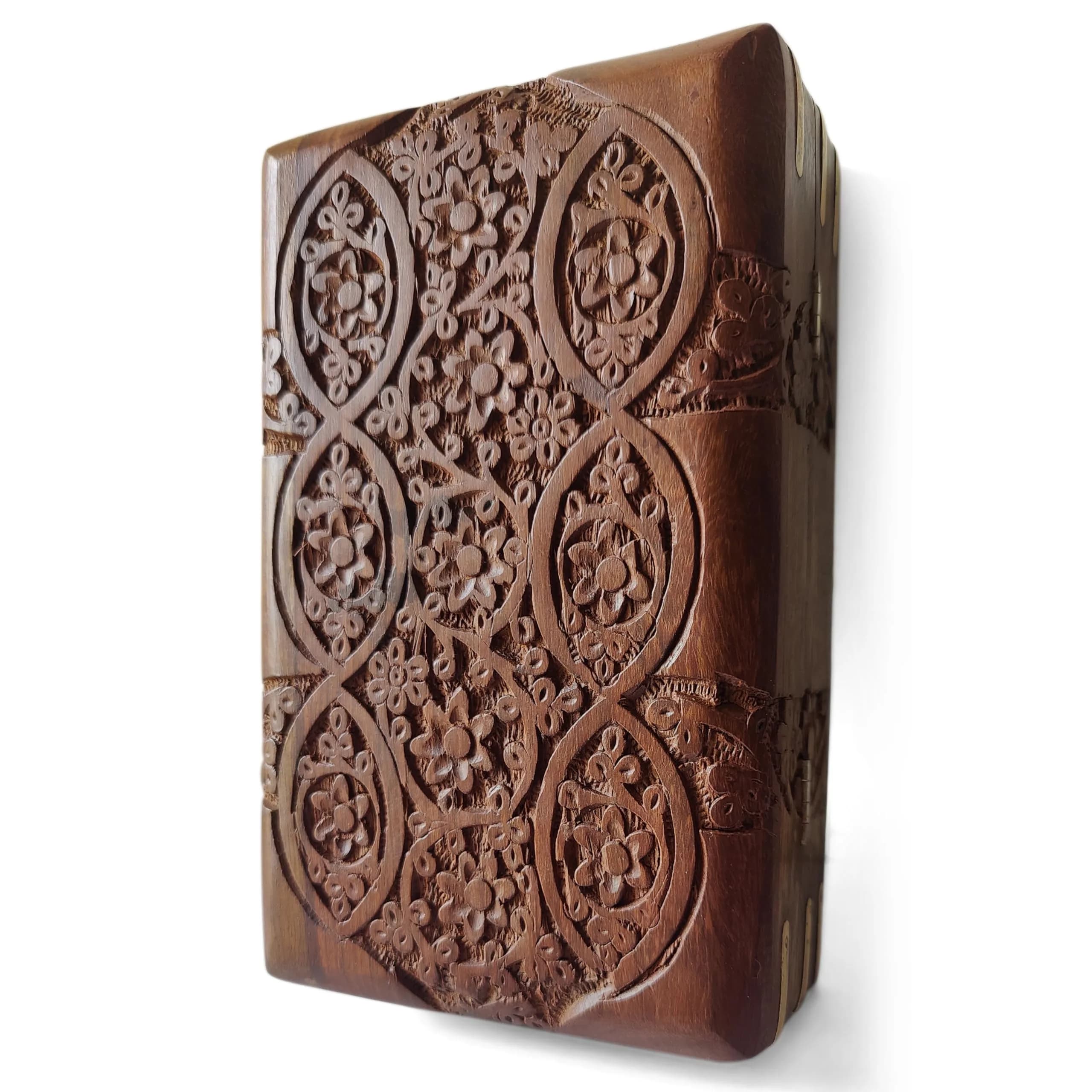 GURU JEE Hand Carved Wooden Jewellery Box 20 cm (8 Inch) | Decorative Floral Carvings Multipurpose Organiser - view 9