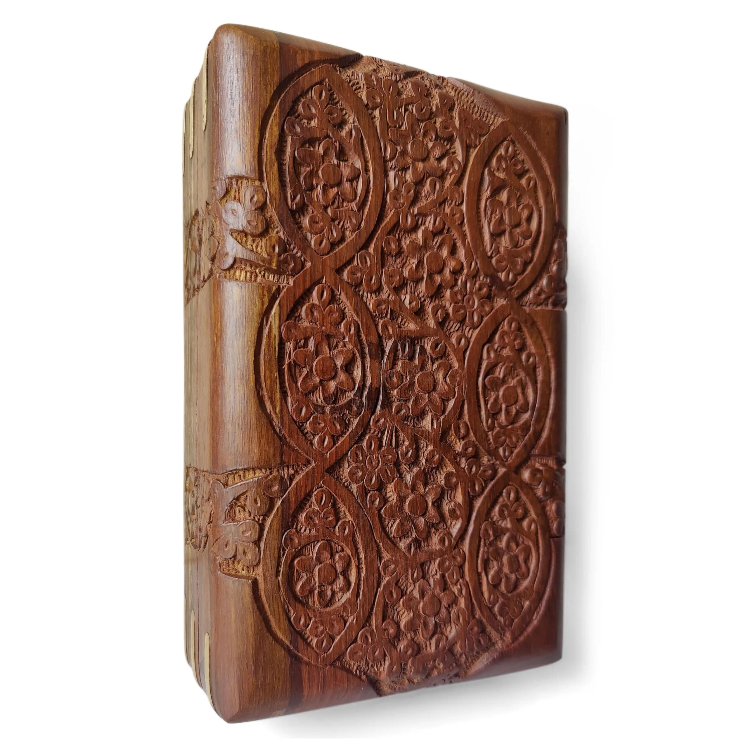 GURU JEE Hand Carved Wooden Jewellery Box 20 cm (8 Inch) | Decorative Floral Carvings Multipurpose Organiser - view 2