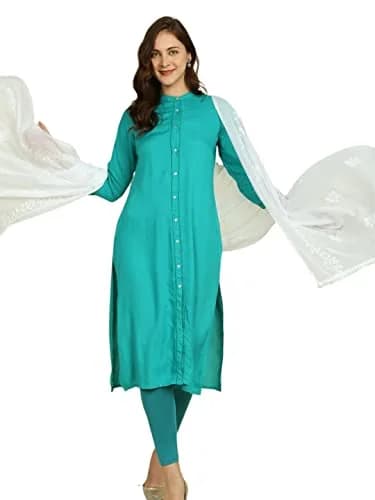 DUPATTA BAZAAR Embroidered Chiffon Dupatta with Pom Pom Lace, 2.4 meters (94.5 inches) | White thumbnail 7