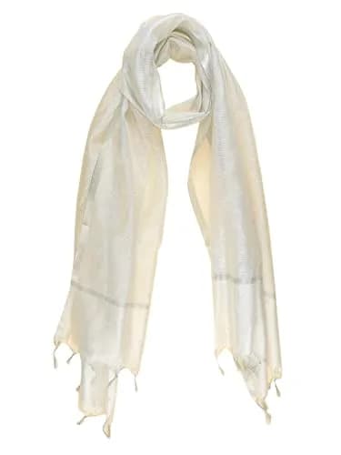 DUPATTA BAZAAR Men's Silk Dupatta for Kurta/Sherwani/Achkan 2.4m (94.5 inches) Silver | Elegant Ethnic Accessory thumbnail 6