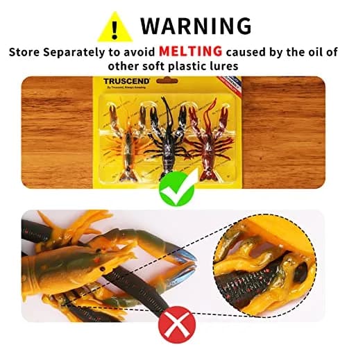TRUSCEND Pre-Rigged Fishing Jigs 6.3cm (2.5in) Set of 3 | Lifelike Soft Crayfish Swimbait for Trout, Crappie, Walleye thumbnail 2
