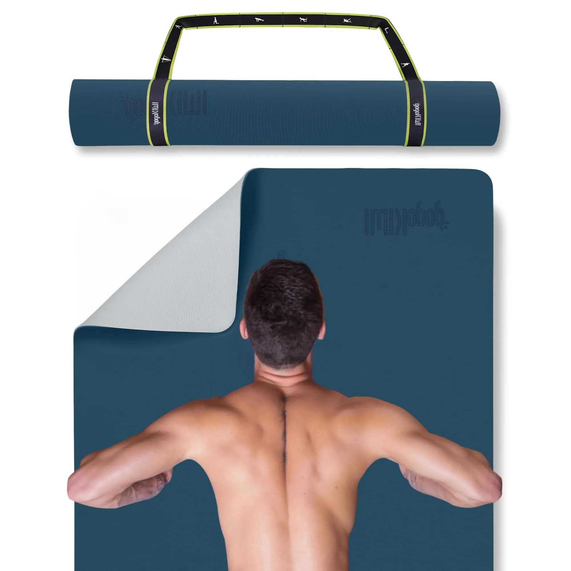 gogoKIWI Extra Wide Exercise Mat 72"L x 36"W | Extra Cushion 1/2 inch Thick for Yoga & Fitness — Quarter Inch Thick