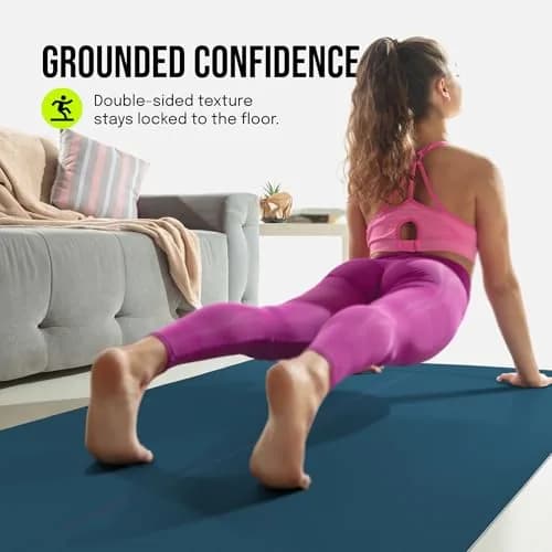 Gogokiwi Extra Wide Yoga Mat for Men Women 72"L x 36"W x 0.64cm (1/4") Thick | Non Slip Fitness & Exercise Mat with Alignment Marks thumbnail 5