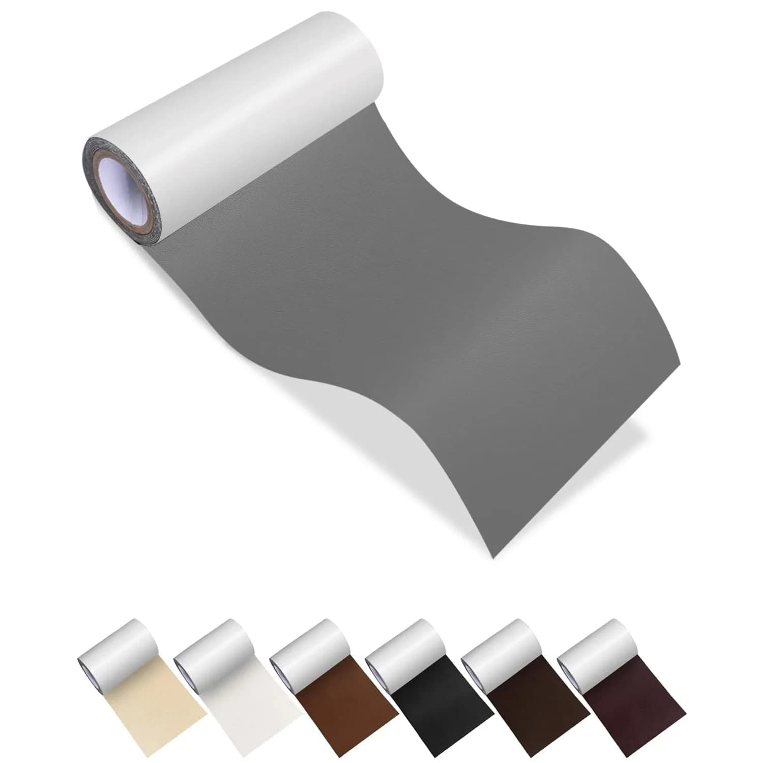 Numola Gray PU Leather Repair Patch 10cm x 152cm (4" x 60") | Anti-Scratch Upholstery Tape for Sofas, Car Seats, Bags - main product image