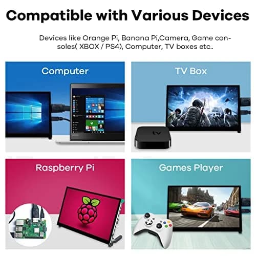 Hosyond 10.1" IPS LCD Capacitive Touch Screen Monitor 1024x600 | Dual Speakers & HDMI Input thumbnail 7