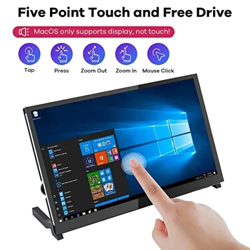 Hosyond 10.1" IPS LCD Capacitive Touch Screen Monitor 1024x600 | Dual Speakers & HDMI Input thumbnail 2