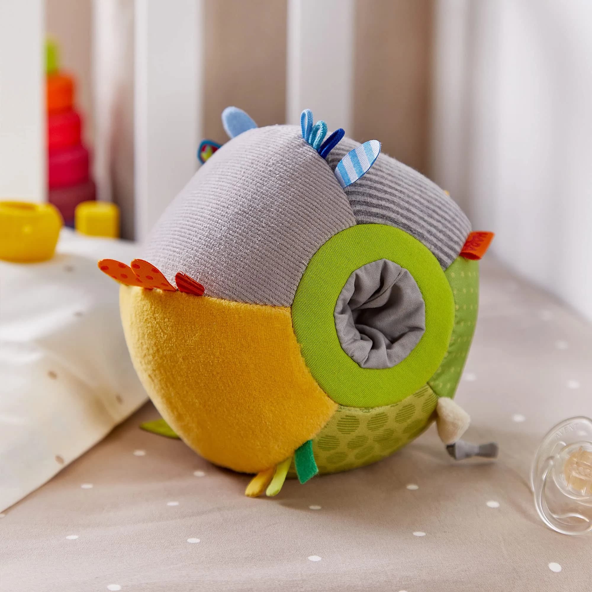 HABA Soft Sensory Ball Discovery Toy with Rattle & Tags, 16.5 cm (6.5") | Machine Washable Baby Toy for 6+ Months - view 4
