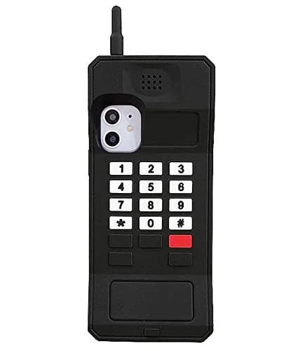 UnnFiko Retro Cellphone Silicone Case for iPhone 14 (6.1-inch) | Fun Stand Feature thumbnail 1