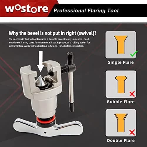 Wostore Flaring Tools Set 15 Sizes | Durable HVAC & Refrigeration Flare Kit with Tube Cutter & Reamer thumbnail 3