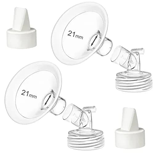 PumpMom-us 21mm Oval Flange & Valve Set for Spectra S2/S1/9+ Breast Pumps | BPA-Free Polypropylene & Silicone — Parts Set with 21mm Oval Flange