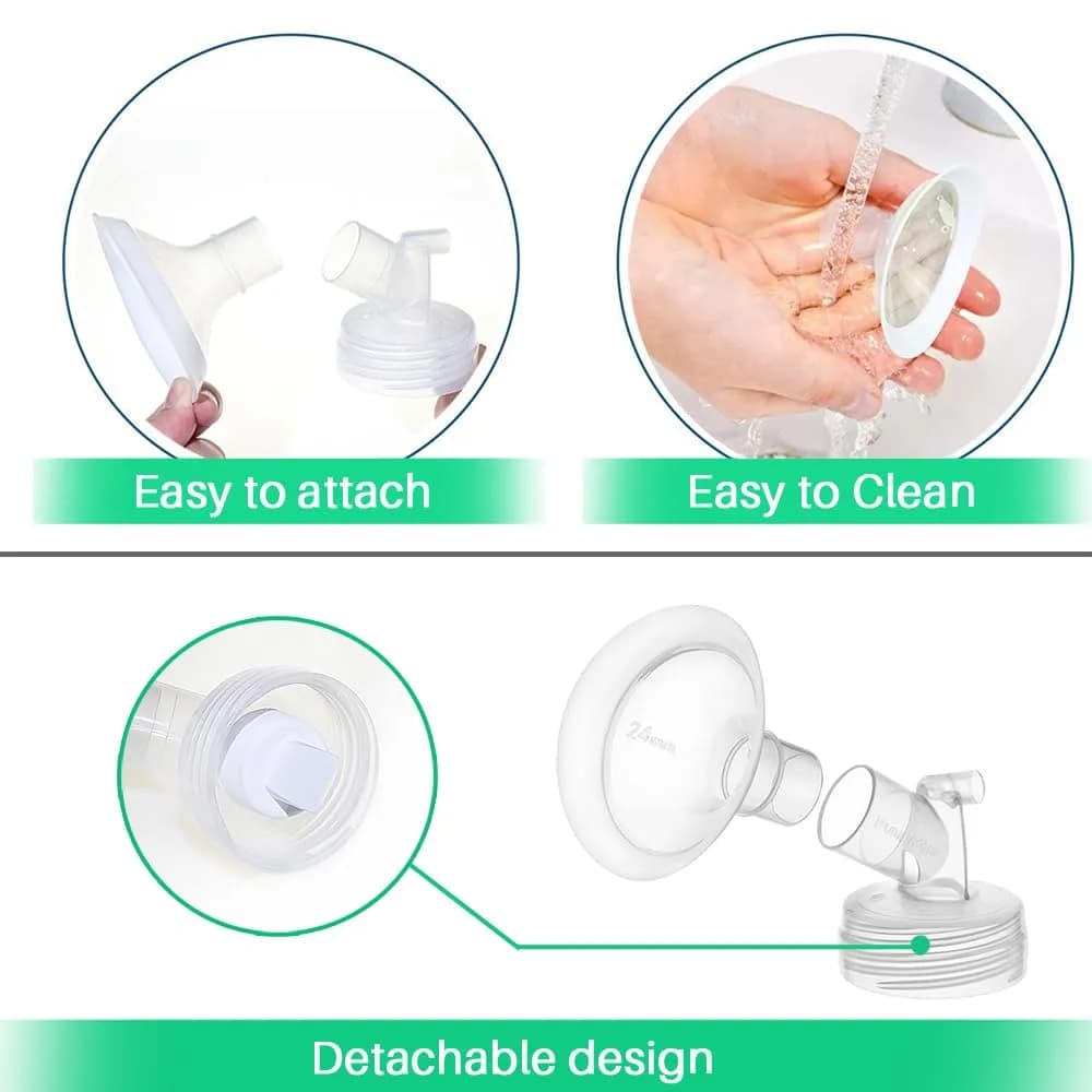 PumpMom-us 21mm Oval Flange & Valve Set for Spectra S2/S1/9+ Breast Pumps | BPA-Free Polypropylene & Silicone - view 9