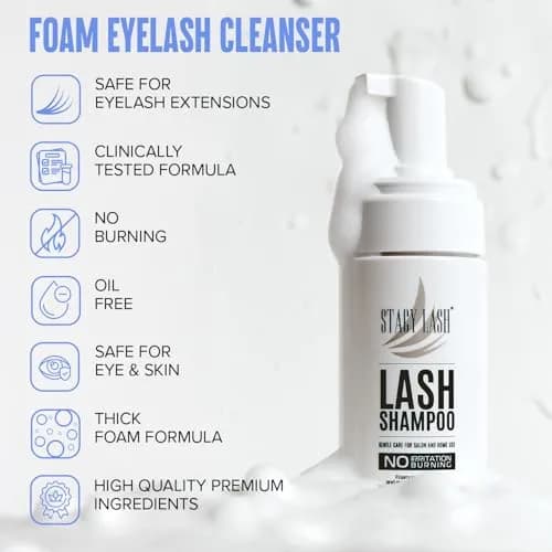 STACY LASH Eyelash Extension Shampoo + Brush 100ml (3.38 fl oz) | Gentle Foaming Cleanser for Natural & Extended Lashes thumbnail 4