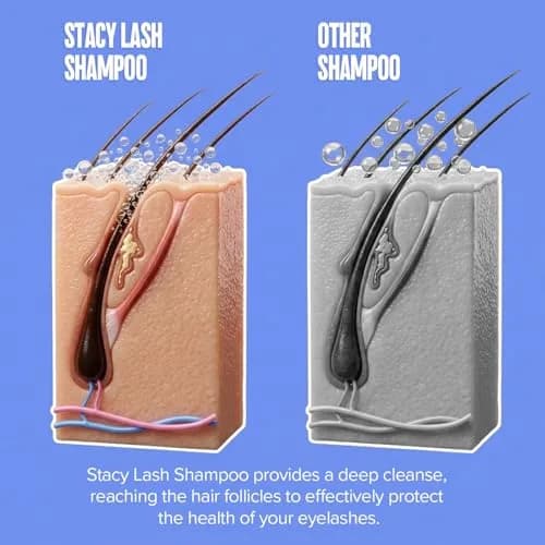 STACY LASH Eyelash Extension Shampoo + Brush 100ml (3.38 fl oz) | Gentle Foaming Cleanser for Natural & Extended Lashes thumbnail 5