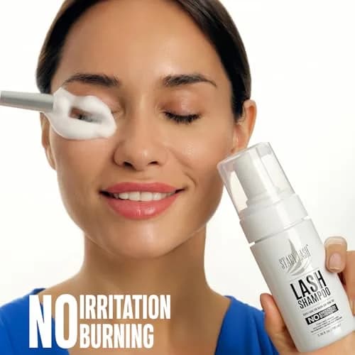 STACY LASH Eyelash Extension Shampoo + Brush 100ml (3.38 fl oz) | Gentle Foaming Cleanser for Natural & Extended Lashes thumbnail 2