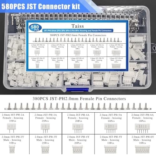 Taiss JST PH Connector Kit 580PCS 2.0mm | Widely Used in Household & Electronics thumbnail 3