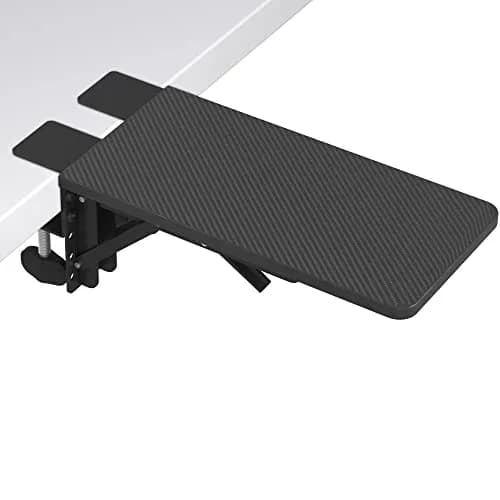 BONTEC Desk Extender Tray 30cm x 15cm (11.8"x5.9") | Clamp-On Ergonomic Arm Rest for Home & Office Use thumbnail 1