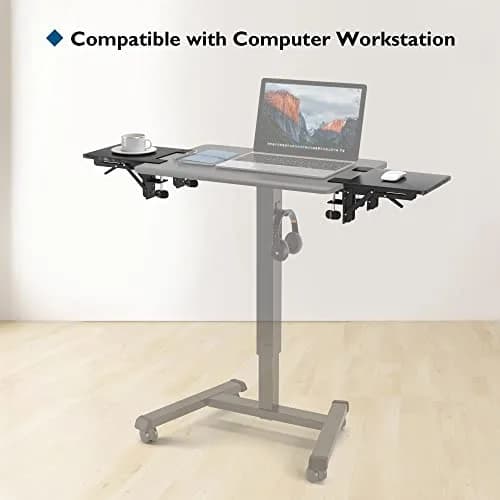 BONTEC Ergonomic Desk Extender Tray 9.5"x9.1" (24cmx23cm) Black | Clamp-on Keyboard and Mouse Shelf for Enhanced Workspace thumbnail 5