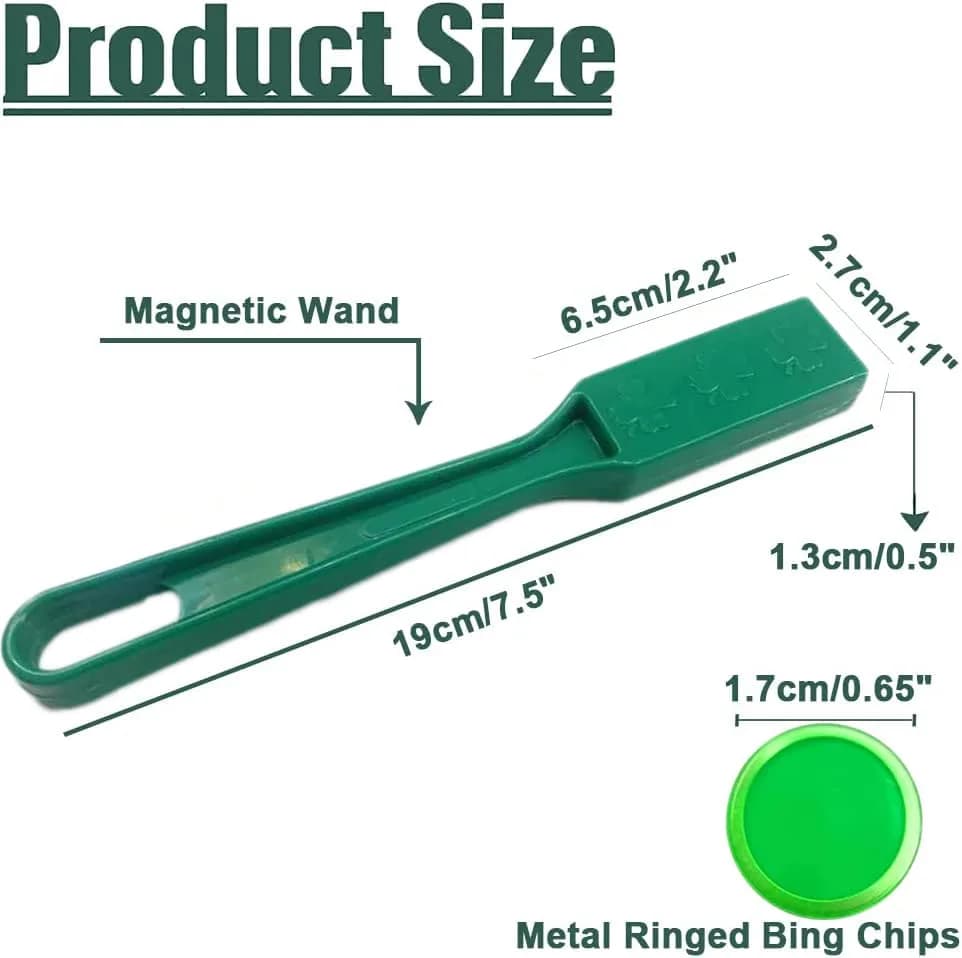 Dacefloy Magnetic Wands and Bingo Chips Set Magnet Wand 100 Multicolour Metal Ringed Discs Kids Science STEM Kit Learning Accessories Family Game Night Tokens thumbnail 5