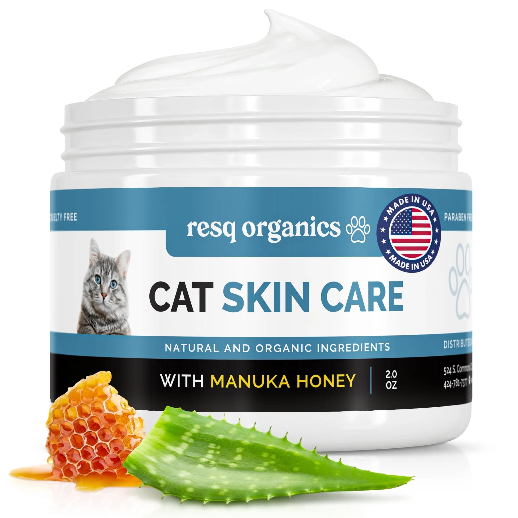 ResQ Organics Cat Paw Balm 2 oz | Soothes & Hydrates Dry, Itchy Skin for Cats - main product image