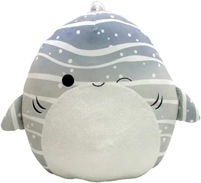 Squishmallows 16-Inch Grey Striped Whale Shark Plush | Ultrasoft Stuffed Animal for Kids & Collectors