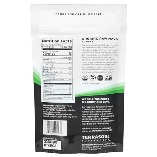 Terrasoul Superfoods Organic Raw Maca Powder 6 Oz | Supports Energy & Stamina thumbnail 2
