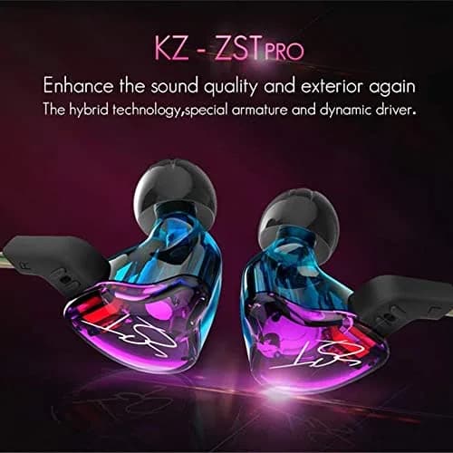EZ EAR KZ ZST In Ear Monitor Headphone Hybrid 1BA+1DD Wired Earbuds 3.5mm | HiFi Gaming & Music thumbnail 2