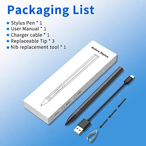 SSS·GRGB Rechargeable Stylus Pen for HP Envy/Pavilion/Spectre X360/X2 (Black) | MPP 2.0, 4096 Pressure, Tilt, Palm Rejection thumbnail 6