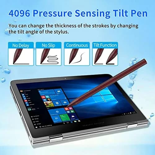 SSS·GRGB Rechargeable Stylus Pen for HP Laptops | Red, 14.6cm (0.9cm Diameter) thumbnail 3