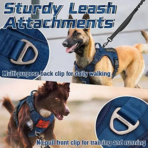 rabbitgoo Tactical Dog Harness for Large Dogs | No Pull Military Service Vest with MOLLE & Reflective Strips thumbnail 6